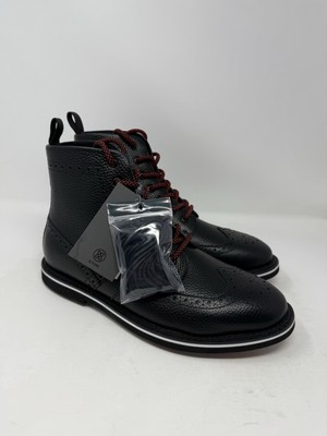 G/FORE Mens Gallivanter Onyx Pebble Leather Wingtip Golf Boots G4MA23EF05 10.5 G/FORE Gallivanter Wingtip Golf Boots Mens Size 9 Onyx  main image 2