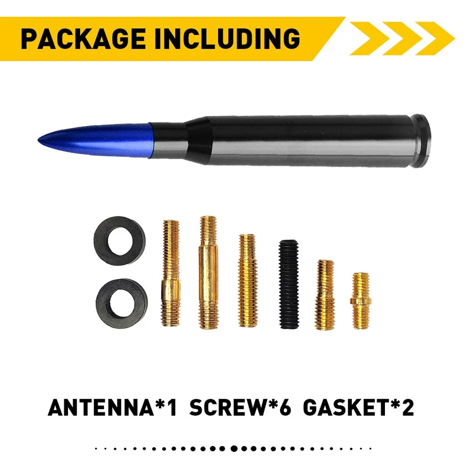 For Ford 50 F150 Cal Bullet Blue Antenna Heavy Gauge Machined CNC Billet Short - Image 3 of 4