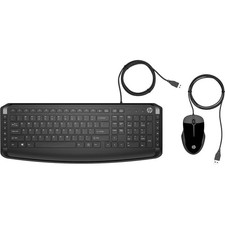 HP Pavilion Wired Keyboard and Mouse 200 Black - USB-A Plug-and-Play - Full-Si