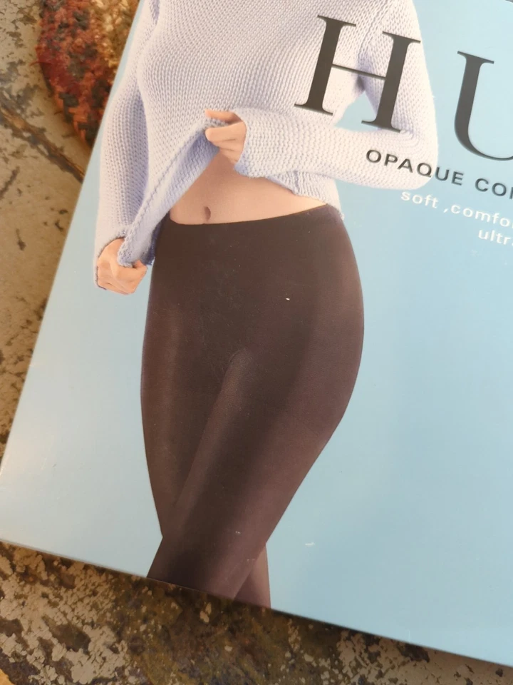 Nuevo HUE Mujer Espresso Marrón Talla 3 Control Top Pierna Opaca 40 Denier Medias Foto 2 de 4