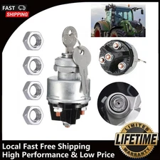 Universal 4-Position Ignition Starter Switch W / 2 Key For Car Tractor Trailer