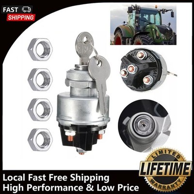 Universal 4-Position Ignition Starter Switch W / 2 Key For Car Tractor Trailer