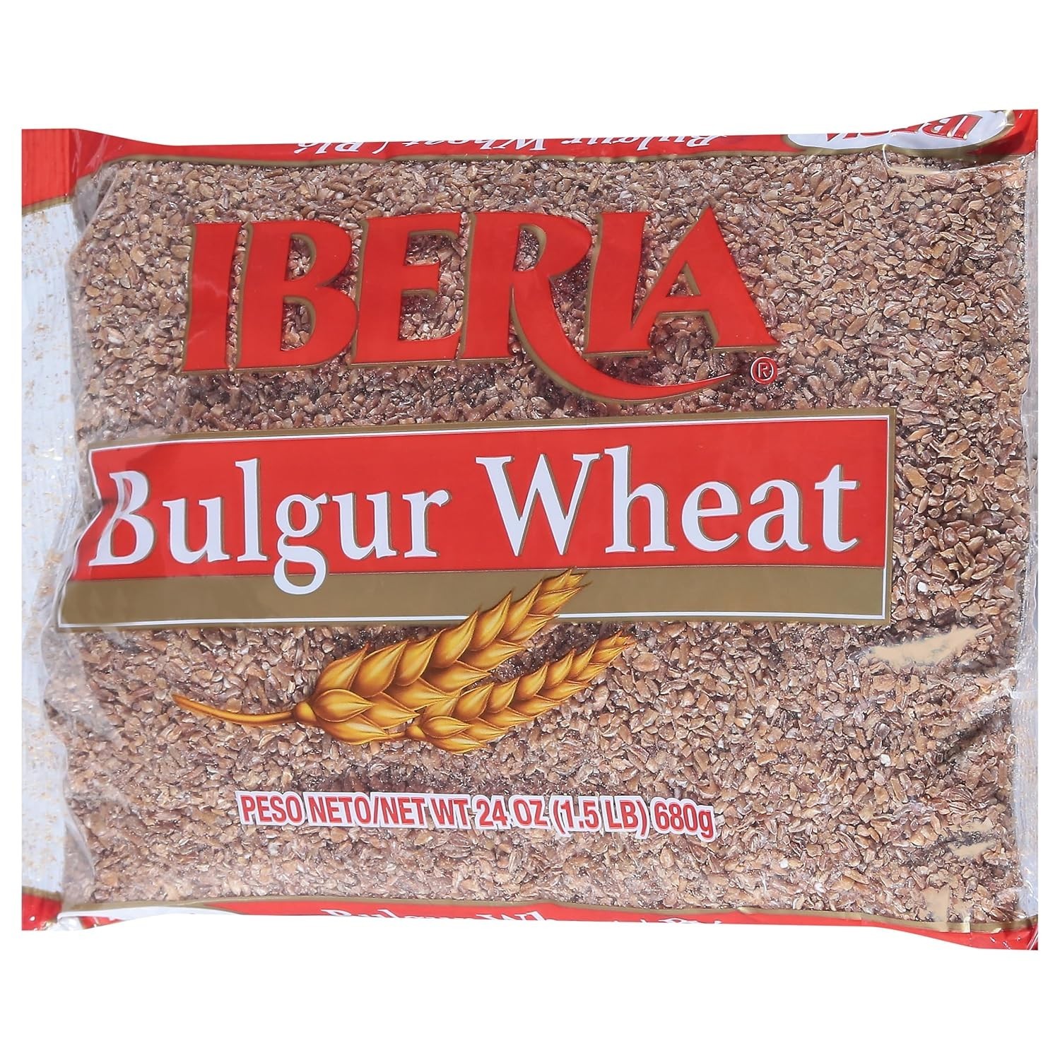 7 Pack Iberia Bulgur Wheat Size 24 oz Bags -Whole Grain Cracked Wheat High Fiber