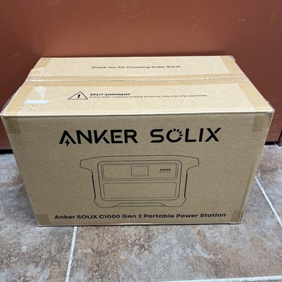 Anker SOLIX C1000 Gen 2 Gray 1024Wh Portable Power Station with 100W Solar Panel
