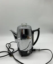 Vintage GE Automatic Coffee Percolator 36P4 9 Cup Chrome Retro USA