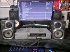 Vintage Akai AA-R22 Amplifier With Matching Akai SW-7II Speakers, Excellent 