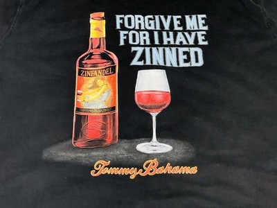 Tommy Bahama Black Short Sleeve T-Shirt Zinfandel Back Graphic Mens Size S
