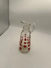 Vintage Glass Red Polka Dot Anchor Hocking Vinegar Cruet (no stopper)