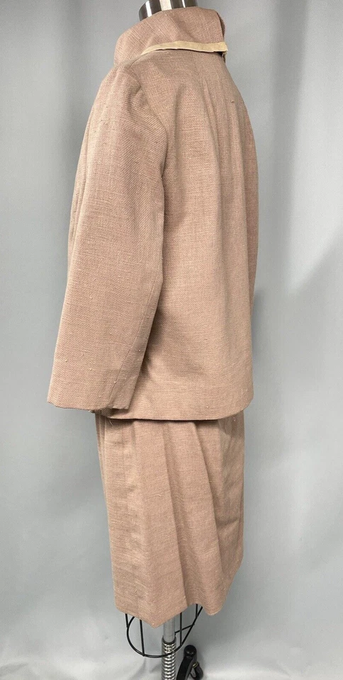 Conjunto Traje Falda Vintage TALLA PEQUEÑA PETITE Rosa Seda Natural LILLI ANN'S 60s Foto 3 de 4