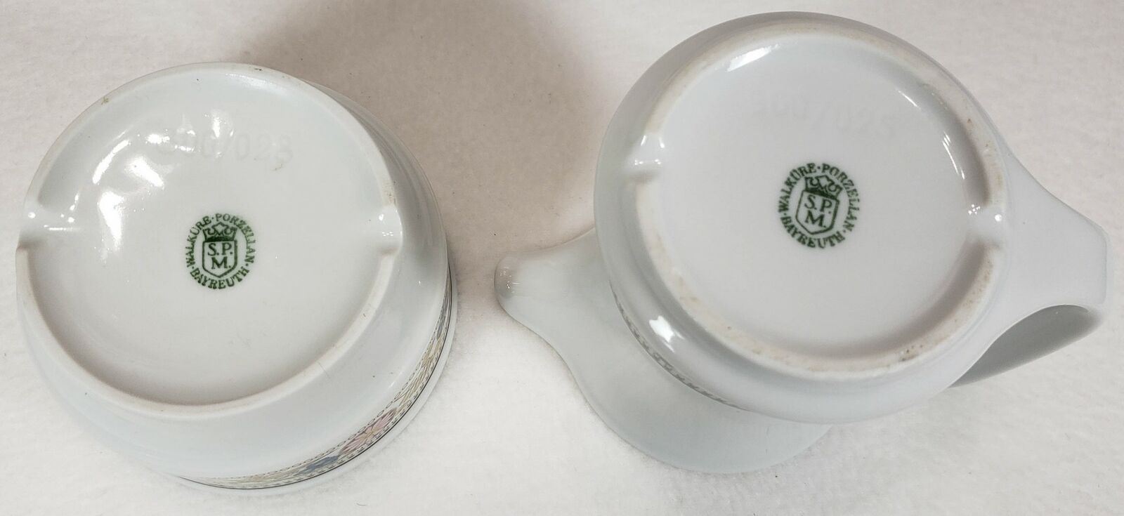 Walkure Porzellan Bayreuth Bavaria Creamer & Sugar Bowl Floral Pattern