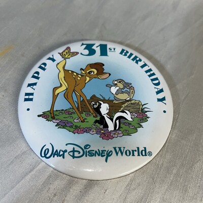 Walt Disney World 2002 31st Birthday Cast Member Button Bambi