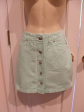 new/pk frederick's of hollywood mint jeans style skirt made in USA size 9/10