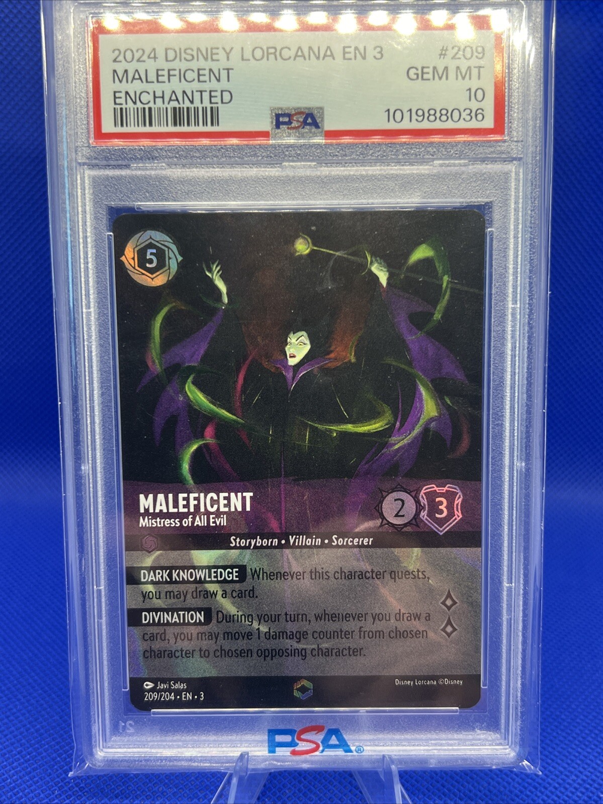 PSA 10 Maleficent ENCHANTED 209/204 | Disney Lorcana | Into the Inklands