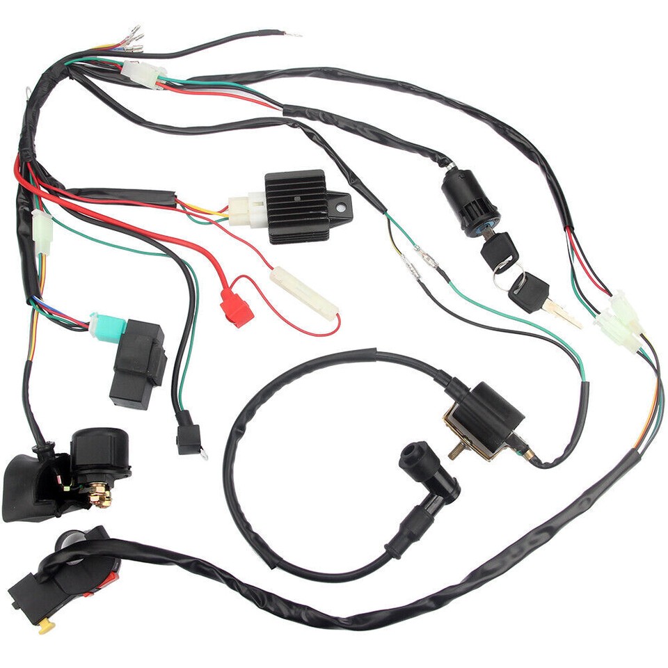 Wiring Harness Ignition Coil CDI Box Loom Harness Spark Plug Kits For Chinese ATV 50-125cc Dirt Pit Bike Lifan 110cc Sunl 90cc ATV Electric Start Engine In | Whizz