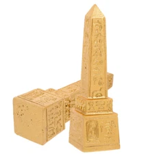 2 Pcs Pyramid Model Tower Fan Ancient Egypt Statue Desktop Decoration
