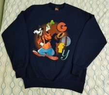 Vintage 90s Disney Mickey Unlimited Goofy Sweatshirt Mickey Mouse Blue Medium