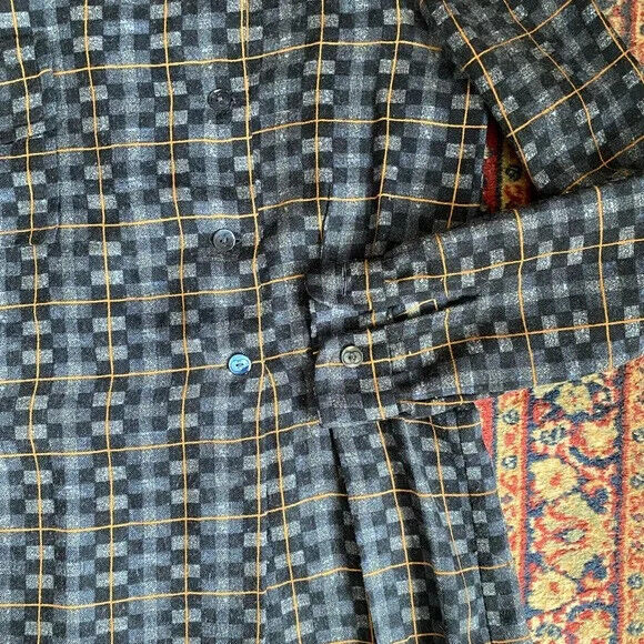 vintage 1970s blue/orange gucci wool/silk geometr… - image 3
