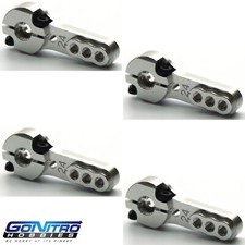 Go Nitro Hobbies 24T 3 Hole Aluminum Heavy Duty Servo Arm 4 Silver Hitec