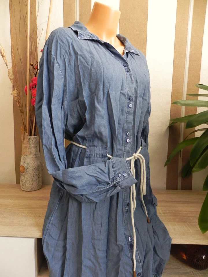 Tom Tailor * hübsches, weiches Hemd- Kleid Blusenkleid Lyocell * Gr. 48 - Bild 3 von 4