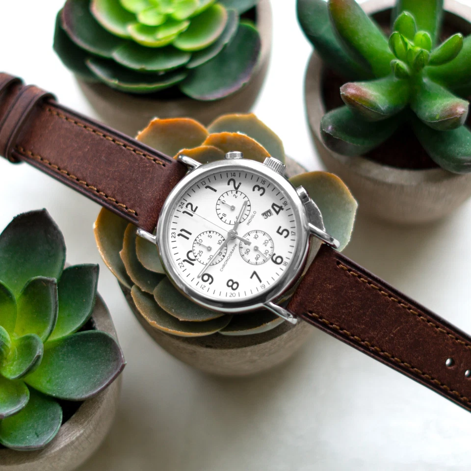 Italian Leather Watch Band - Full-Grain Leather - Dark Brown - 18, 20 or 22mm - Image 3 of 4