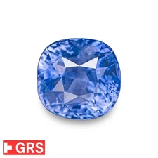 GRS Certified CEYLON Sapphire 6.99 Ct. Natural Untreated CORNFLOWER BLUE Cushion