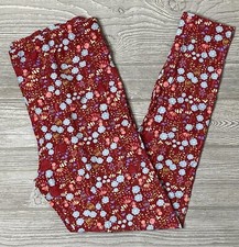 NEW Vintage Lularoe TC Leggings Maroon Floral Flowers Tall  Curvy
