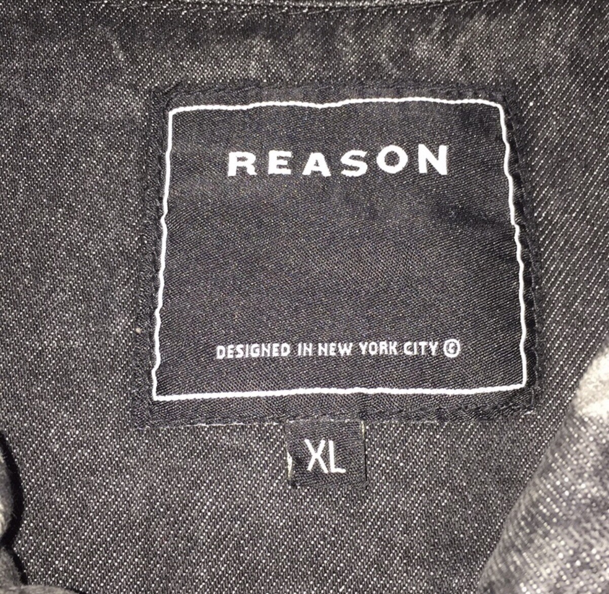 Reason jean jacket XL button up logo - image 6