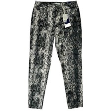 NWT Zara Snakeskin Print High Rise Skinny Jeans Size 6 Raw Hem Animal Print