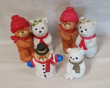 1979 Enesco 'Lucy & Me' Teddy Bear and Snow Bear Figurines