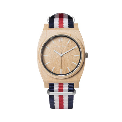 AB AETERNO ''Route White'' Wood Maple Swiss Quartz White Fabric Unisex Watch