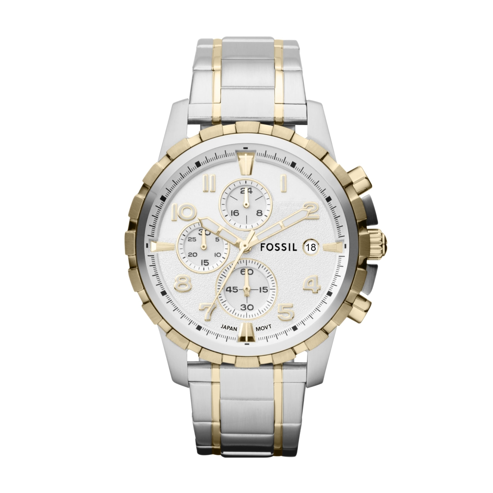 Fossil Dean Men's Dress Watch with Chronograph Display and Stainless Steel Br...