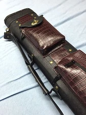 J&J Leatherette Black & Burgundy Croc Embossed 4 Butt 6 Shaft 4x6 Light Weight !