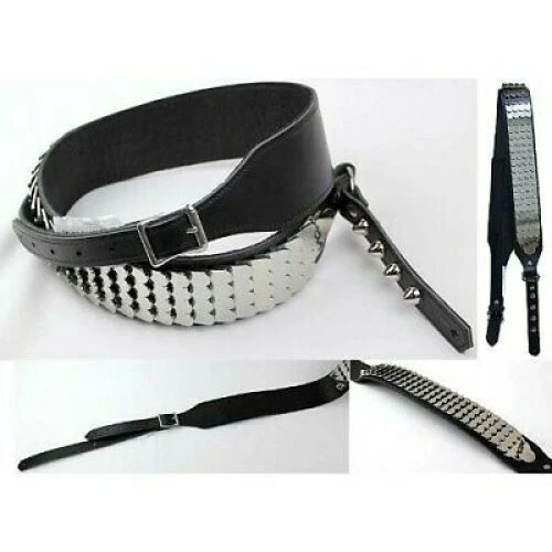 Correia de guitarra de couro VOX V822 design píton preto 1963 reimpressão - Imagem 4 de 4