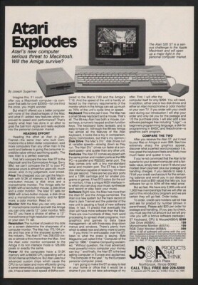 1986 ATARI 520 ST Computer - SERIOUS THREAT TO APPLE MACINTOSH -  VINTAGE AD