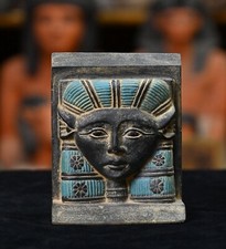 RARE ANCIENT EGYPTIAN ANTIQUITIES Statue Mask Goddess Hathor Pharaonic Egypt BC