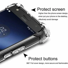 For Moto G Stylus/Power/Play 2021 Crystal Clear Shockproof Silicone Cover Case