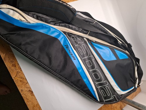 Babolat Team Expandable Tennis Racket Bag Black Blue Shoulder Straps & Pockets - Picture 3 of 7