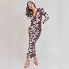 Sweater Dress brown and salmon long beautiful