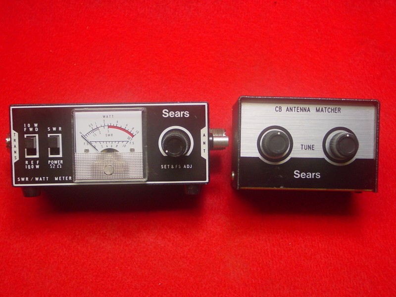 Vintage Sears CB SWR/Watt Meter + Antenna Matcher Tuner Set 1970s Ham CB Classic