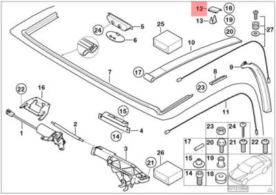 Genuine BMW E30 E36 E52 Z3 Rear Window Convertible Top Plate OEM 