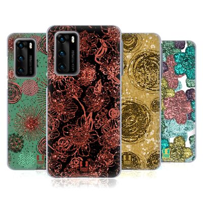 HEAD CASE DESIGNS GLITTER FLORALS SOFT GEL CASE FOR HUAWEI PHONES 4