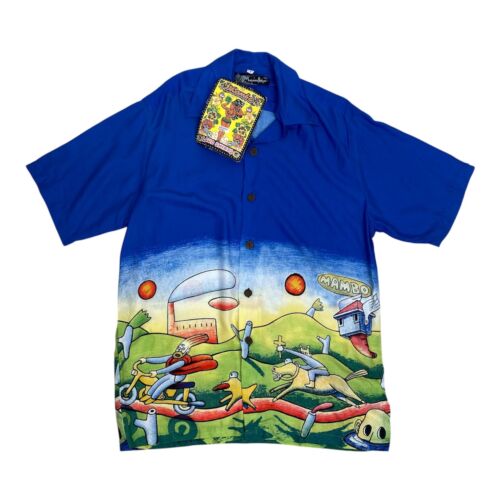 MAMBO LOUD Vintage 90s Jesus On Bicycle Shirt S Reg Mombassa BNWT Deadstock