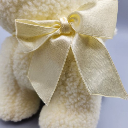 Vintage Hugfun Sheep Lamb Plush Sherpa Yellow Bow 9" Stuffed Animal Toy Spring - Picture 3 of 17
