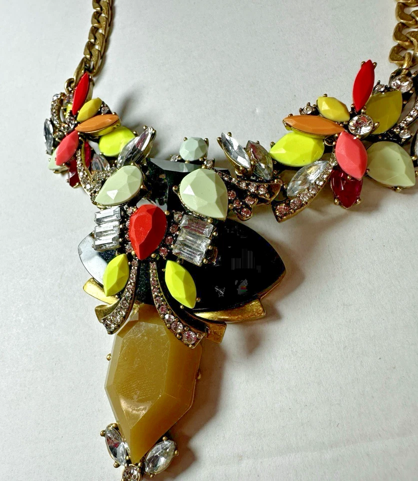 J. Crew 项链声明吊坠霓虹模拟玳瑁 — 第 3/4 张图片