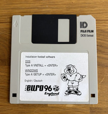Installation Football Software UEFA Euro 96 England Diskette HD Fuji Film Dos