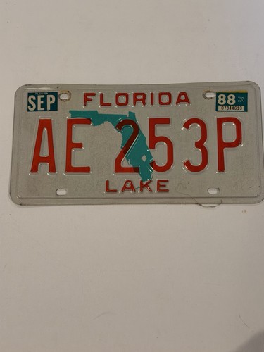 1988 Florida License Plate — We-252p— LAKE COUNTY