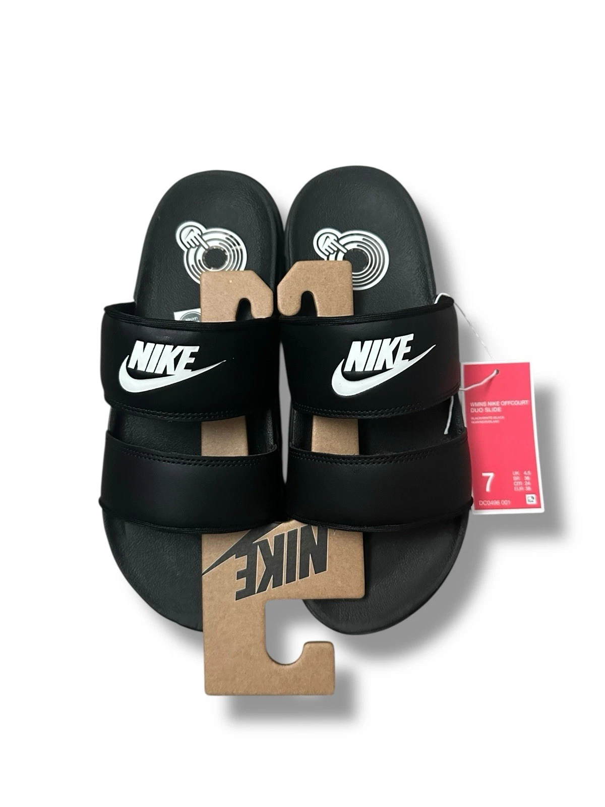 Nike DONNA Offcourt Duo Slide nero bianco (DC0496 001) taglia 7 nuove senza scatola