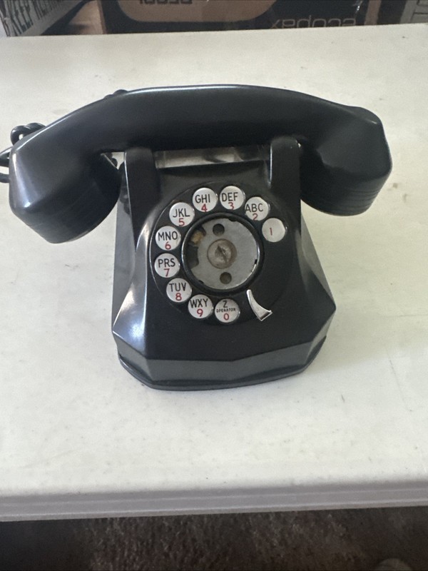 Village 60’s70’s Gte, Automatic Electric Black Rotary Desk Phone