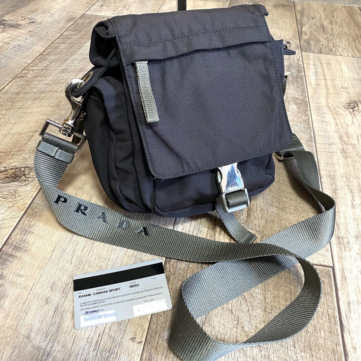 RARE Prada Linea Rossa Black Nylon Mini Crossbody Shoulder Bag Sports Canvas