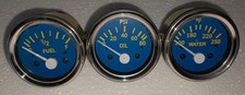 Gauges 52 Mm Kit Electrical Water Temp Oil Fuel Blue Chrome Gauges 52 Mm Kit Electrical Water Temp Oil Fuel Blue Chrome